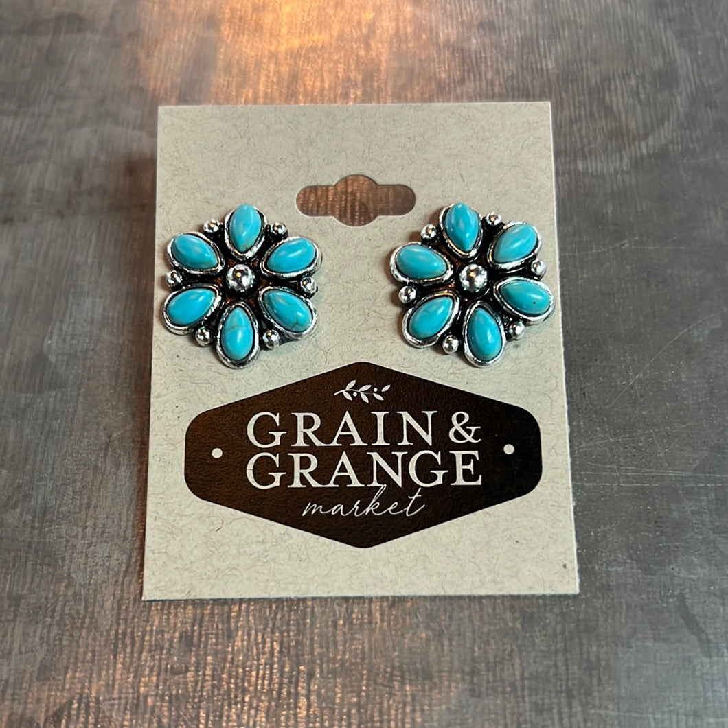 Turquoise and Silver Earrings